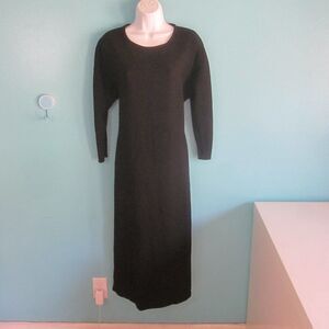 Isabel Marant Womens Size 42 Black Midi Sheath Dress of Mixed Materials Fits M